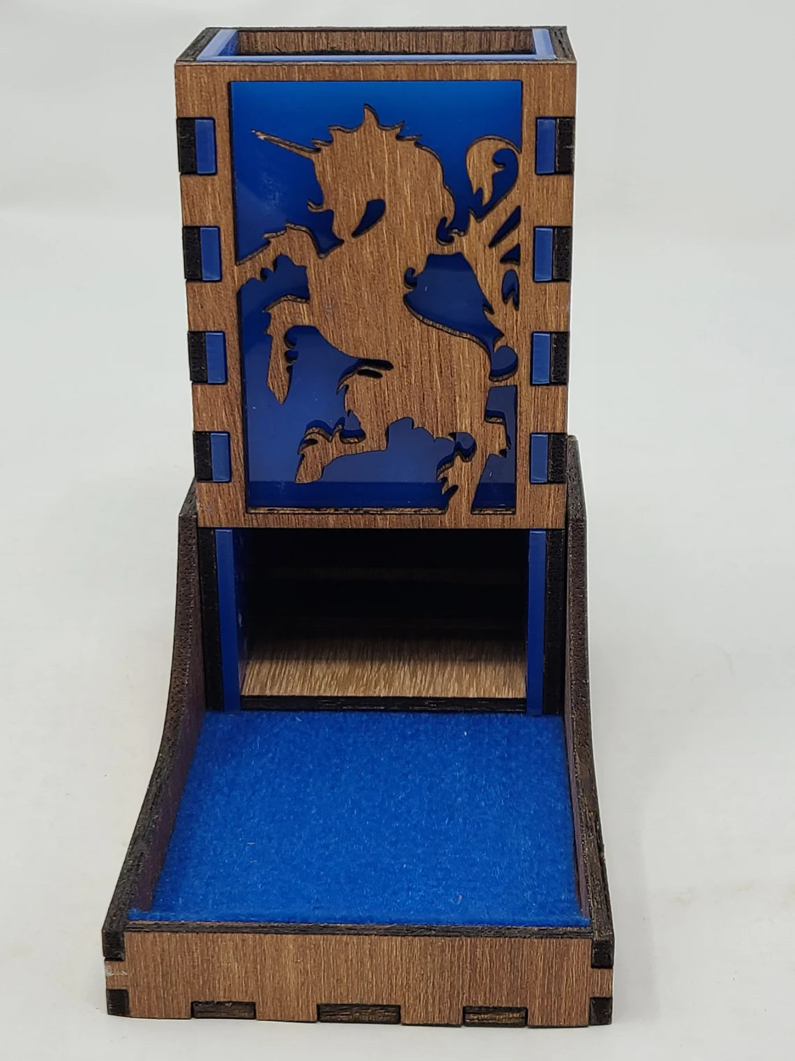 Unicorn - Blue - Dice Tower - Traveler 3.0 by Vulcan Forge Creations