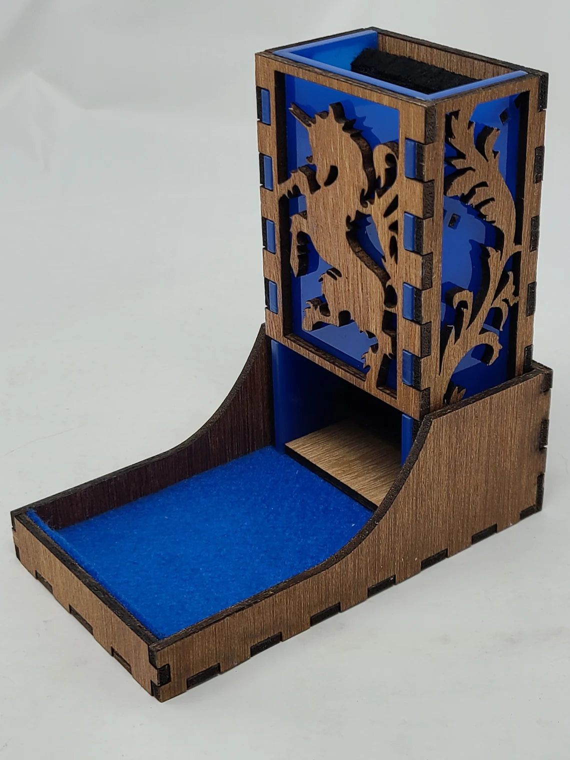 Unicorn - Blue - Dice Tower - Traveler 3.0 by Vulcan Forge Creations