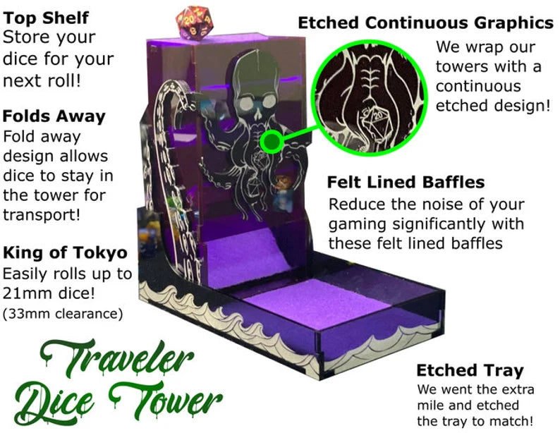 Traveler 2.0 Dice Tower - (Cthulhu) - Limited Edition - DnD - Tabletop