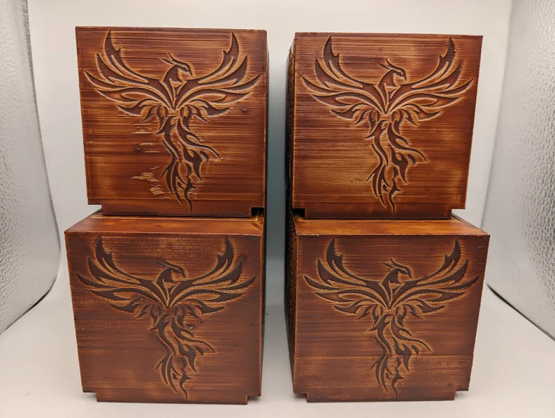 Hand-Stained Rising MTG Commander Deck Box by 3Sisters3dCreations