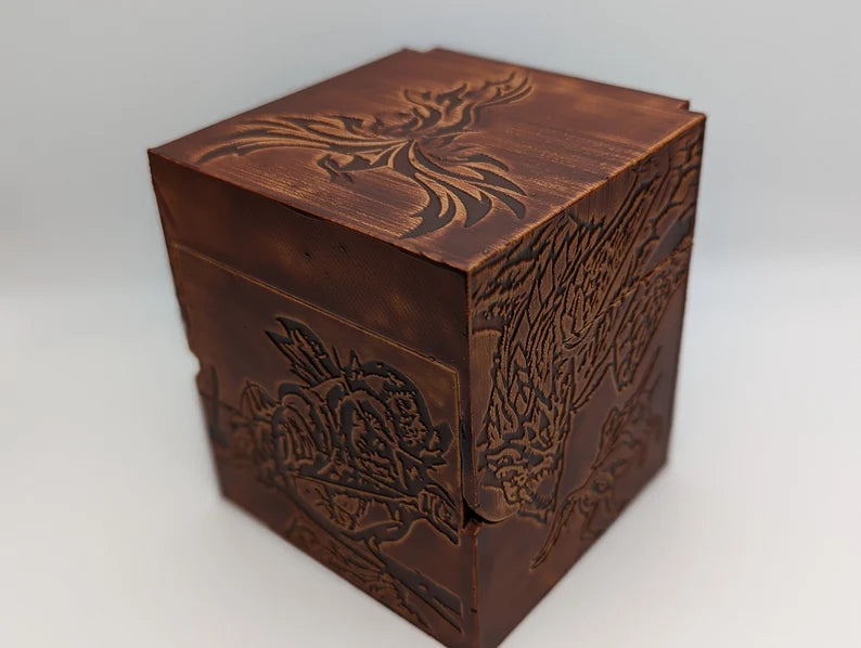 Hand-Stained Rising MTG Commander Deck Box by 3Sisters3dCreations