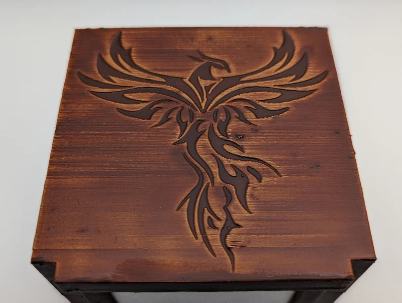 Hand-Stained Rising MTG Commander Deck Box by 3Sisters3dCreations